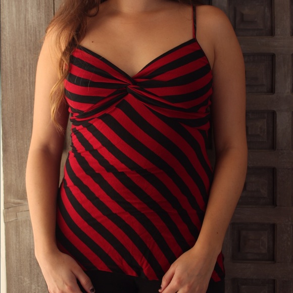 Red and black striped tank