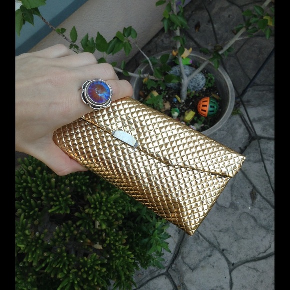 Vintage Handbags - Vintage Mini Gold lame’ Quilt 50s Wallet Vintage Handbags - Vintage Mini Gold lame’ Quilt 50s Wallet
