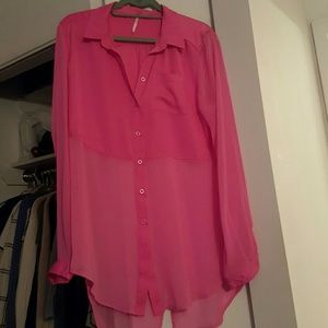 Sheer pink free people top