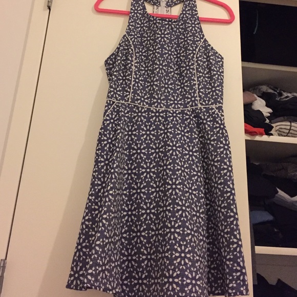 Blue white floral dress