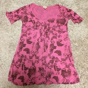 Ella moss baby doll plum floral top xs
