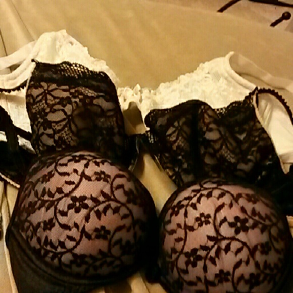 Bundle of 3 lacy bras sizes 36C and 36D