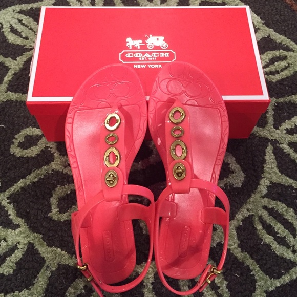 Coach Phila Jelly thong sandals in sun orange - 7M