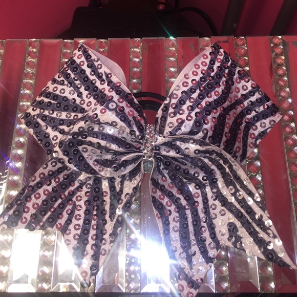 zebra cheer bow