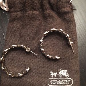 Coach sterling silver small hoop earrings.