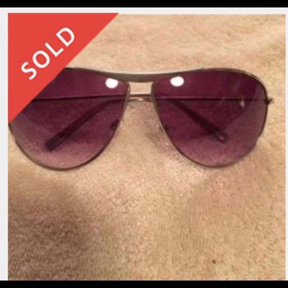H & M sliver with purple lenses sunglasses