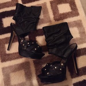 Black Studded Heels