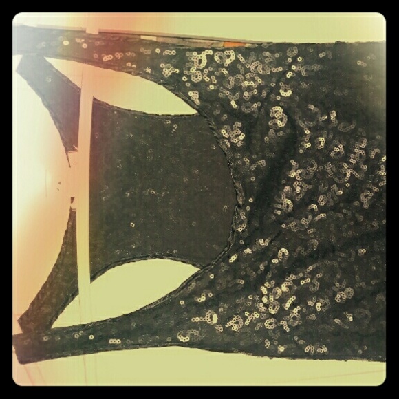 Charlotte Russe Black Sequin Tank