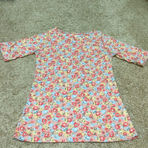 Pink floral short sleeves top small