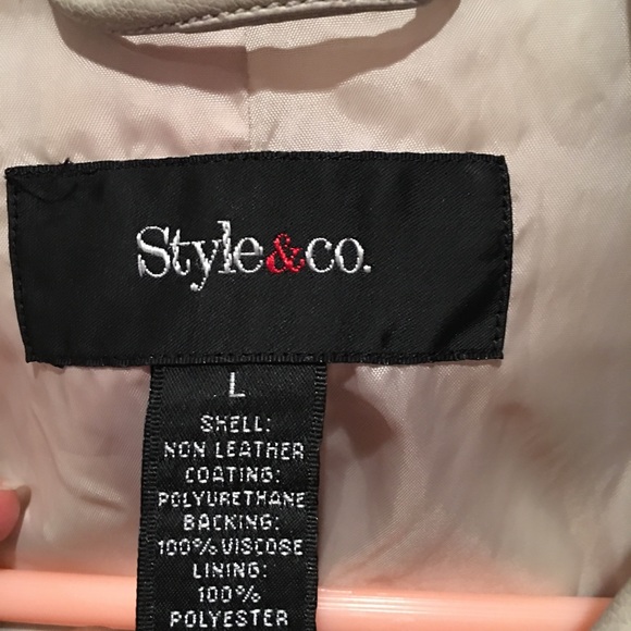 Style & Co beige leather jacket - Picture 2 of 3