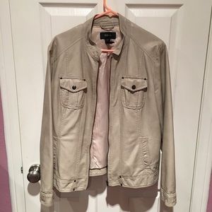 Style & Co beige leather jacket