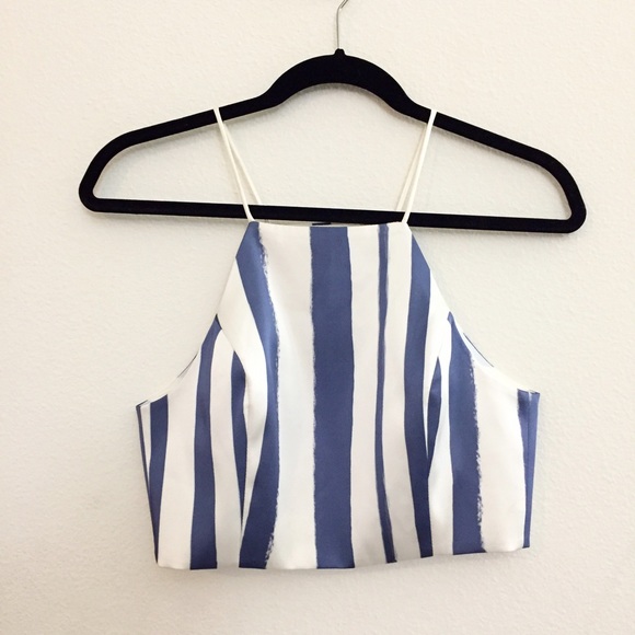 Top shop crop top with cross over back