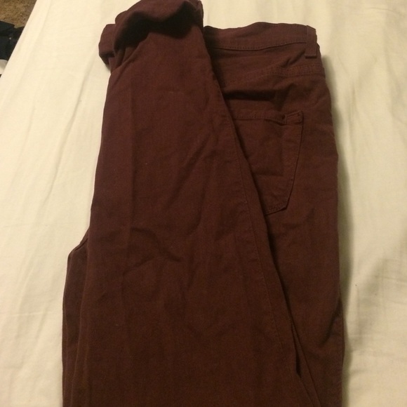 Oxblood high waisted skinny jeans
