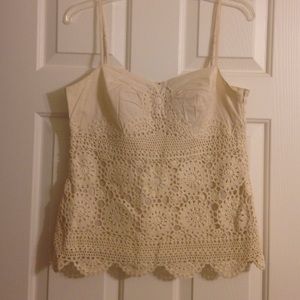 INC size 10 cotton cami in cream color