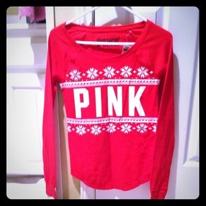 SOLD Merc⚡️PINK VS Sz Small Snowflake long sleeve