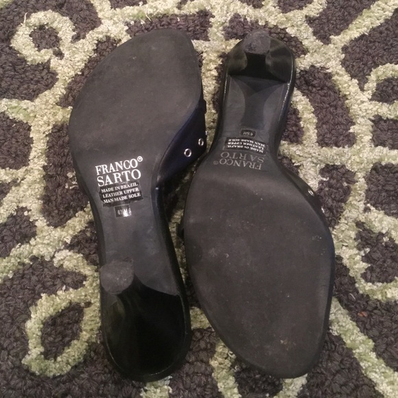 Franco Sarto low slip on black & silver sandals - Picture 3 of 4