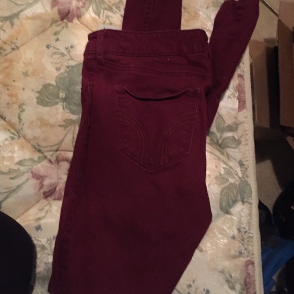 Burgundy hollister jeans!