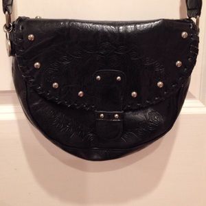 Black crossbody purse.
