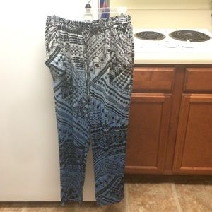 Baby blue tribal ombré sweat harem shrug pants