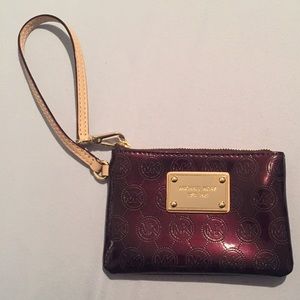 Michael Kors Small Jet Set Metallic Cocoa Wristlet