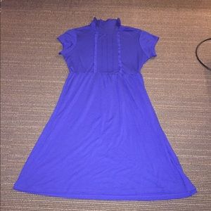 Flowy royal blue turtle neck dress