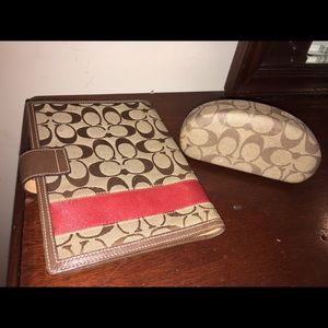 Coach planner and sunglasses case