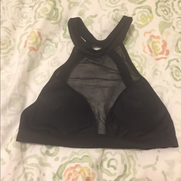 Mesh halter bikini top