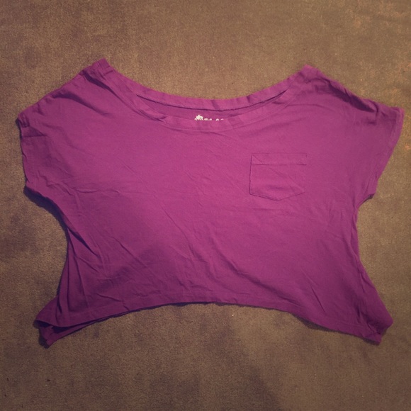 FINAL ✂️! Purple Crop Top Tee w/ Pocket 🦄