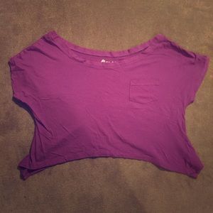 FINAL ✂️! Purple Crop Top Tee w/ Pocket 🦄