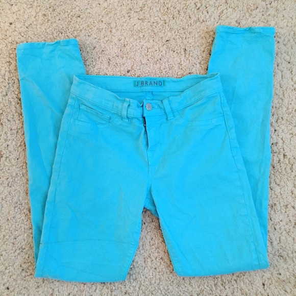 J Brand Twill Skinny in Bright Turquoise