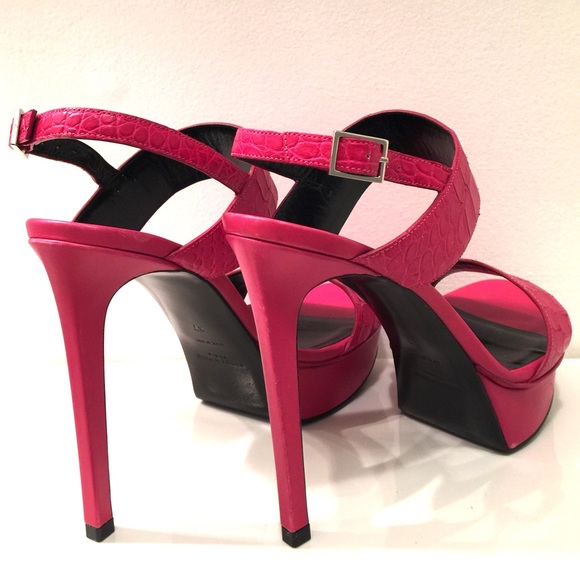 Saint Laurent Jane Crocco Platform Sandals size 37 - Picture 3 of 4