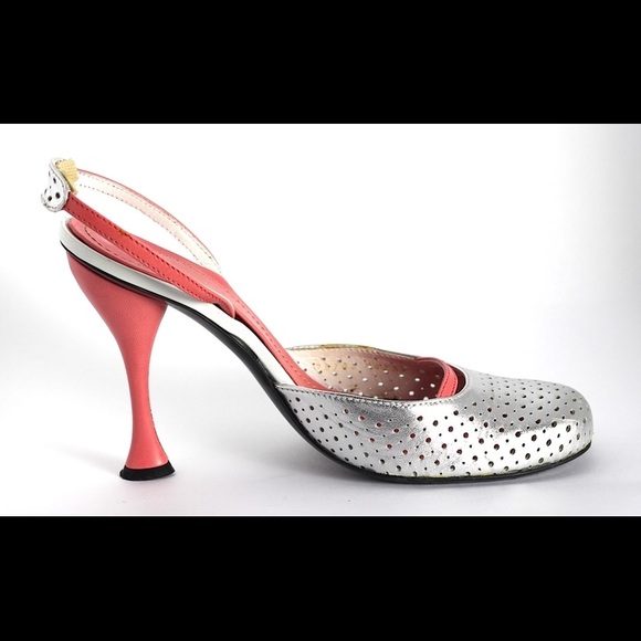 Casadei Silver perforated heels