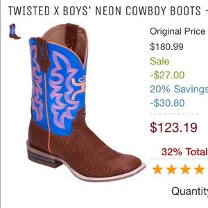 🎉Boys Twisted X Neon leather boots🎉
