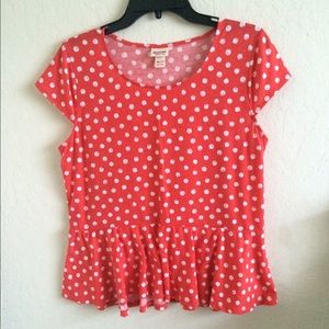 Polka dot peplum top