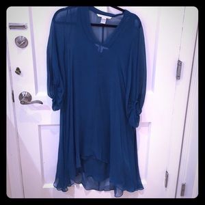 Teal DVF Dress with Slip