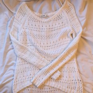 White Open Knit Sweater