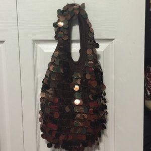Sequin brown mini purse