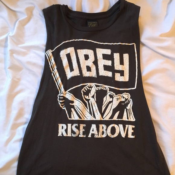 Obey Cut Off Top