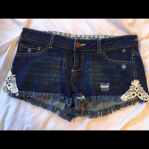 O'Neill Denim Shorts with Lace Detail