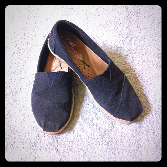 Women's Navy Blue Suede TOMS
