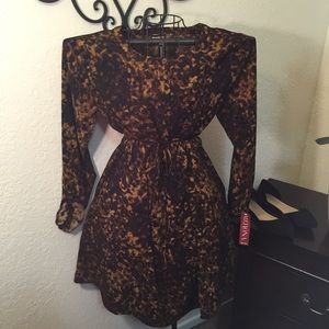 Animal print shirt dress