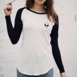 BNWOT long sleeve alien patch shirt