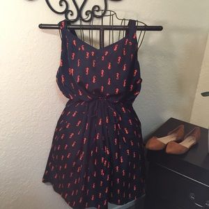 Blue and orange sea horse dress