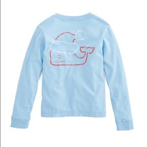 Vineyard Vines light blue Santa hat shirt