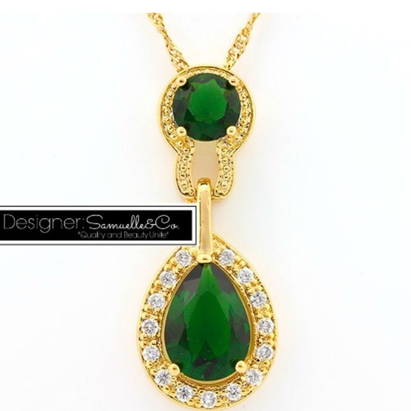 7.5ctw Emerald & White Topaz Necklace