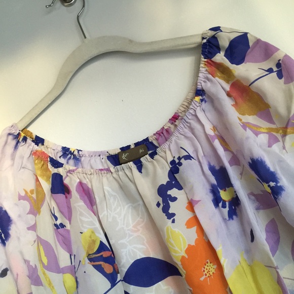 Anthropologie Silk Floral Print Top - Picture 3 of 4