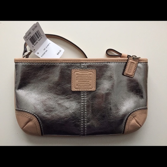 Silver Coach wristlet
