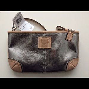 Silver Coach wristlet