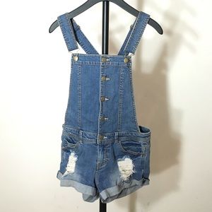 Forever 21 Shorts - Forever 21 Distressed Shortalls Small Forever 21 Shorts - Forever 21 Distressed Shortalls Small