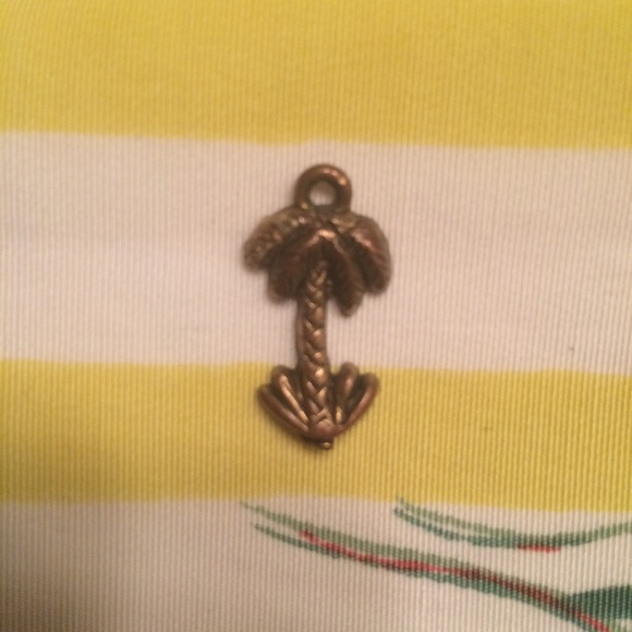 Vintage 20s 18k Rose Gold Palm Tree Bracelet Charm